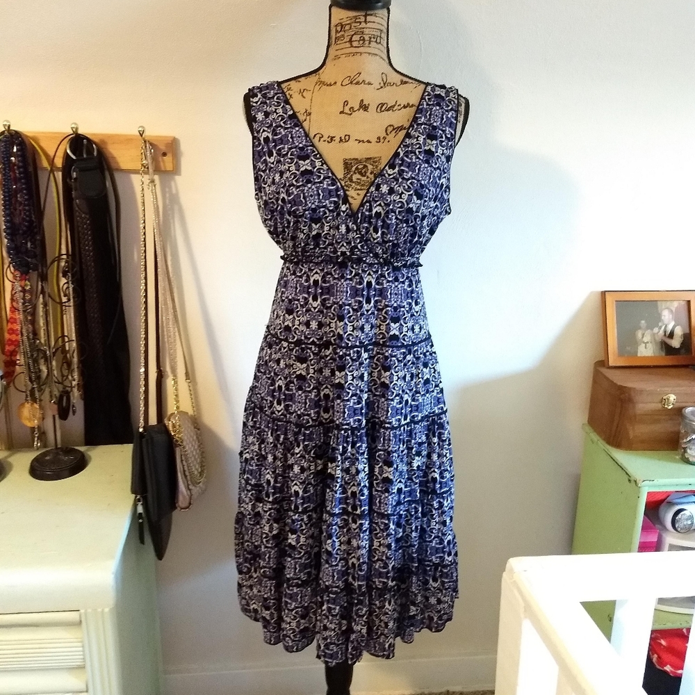 Style & Co. Medium Pretty Tiered Sleeveless Dress